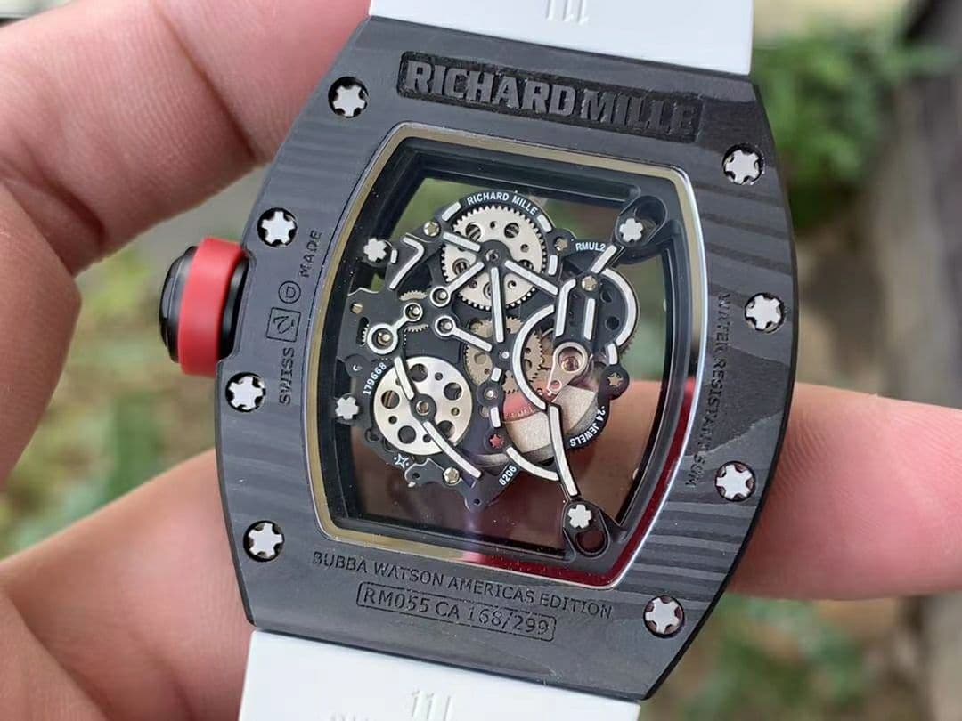 RM055 NTPT KVF Best Edition Skeleton Dial Red Crown on White Rubber Strap MIYOTA8215 V3 RM055 NTPT KVF Best Edition Skeleton Dial Red Crown on White Rubber Strap MIYOTA8215 V3