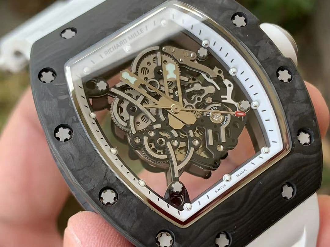 RM055 NTPT KVF Best Edition Skeleton Dial White Crown on White Rubber Strap MIYOTA8215 V3 RM055 NTPT KVF Best Edition Skeleton Dial White Crown on White Rubber Strap MIYOTA8215 V3