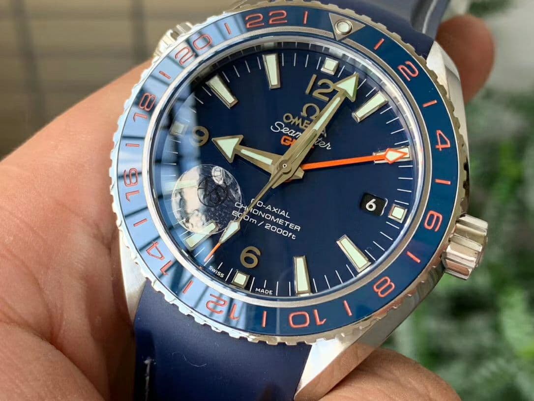 Planet Ocean 600M Co-Axial GMT 43.5mm VSF 1:1 Best Edition Blue Dial Blue Ceramic Bezel on Blue Rubber Strap A8605 Super Clone Planet Ocean 600M Co-Axial GMT 43.5mm VSF 1:1 Best Edition Blue Dial Blue Ceramic Bezel on Blue Rubber Strap A8605 Super Clone
