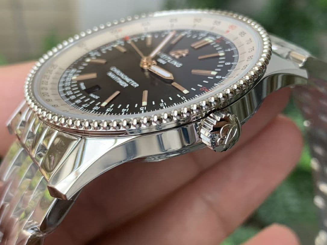 Navitimer 1 SS 38mm TF 1:1 Best Edition White Bezel Black Dial on SS Bracelet A2824 (Copy) Navitimer 1 SS 38mm TF 1:1 Best Edition White Bezel Black Dial on SS Bracelet A2824 (Copy)