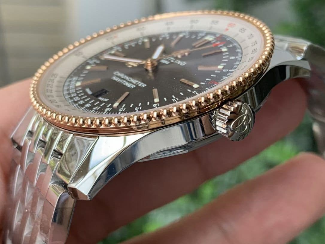 Navitimer 1 SS 38mm TF 1:1 Best Edition White Bezel Grey Dial on SS Bracelet A2824 Navitimer 1 SS 38mm TF 1:1 Best Edition White Bezel Grey Dial on SS Bracelet A2824