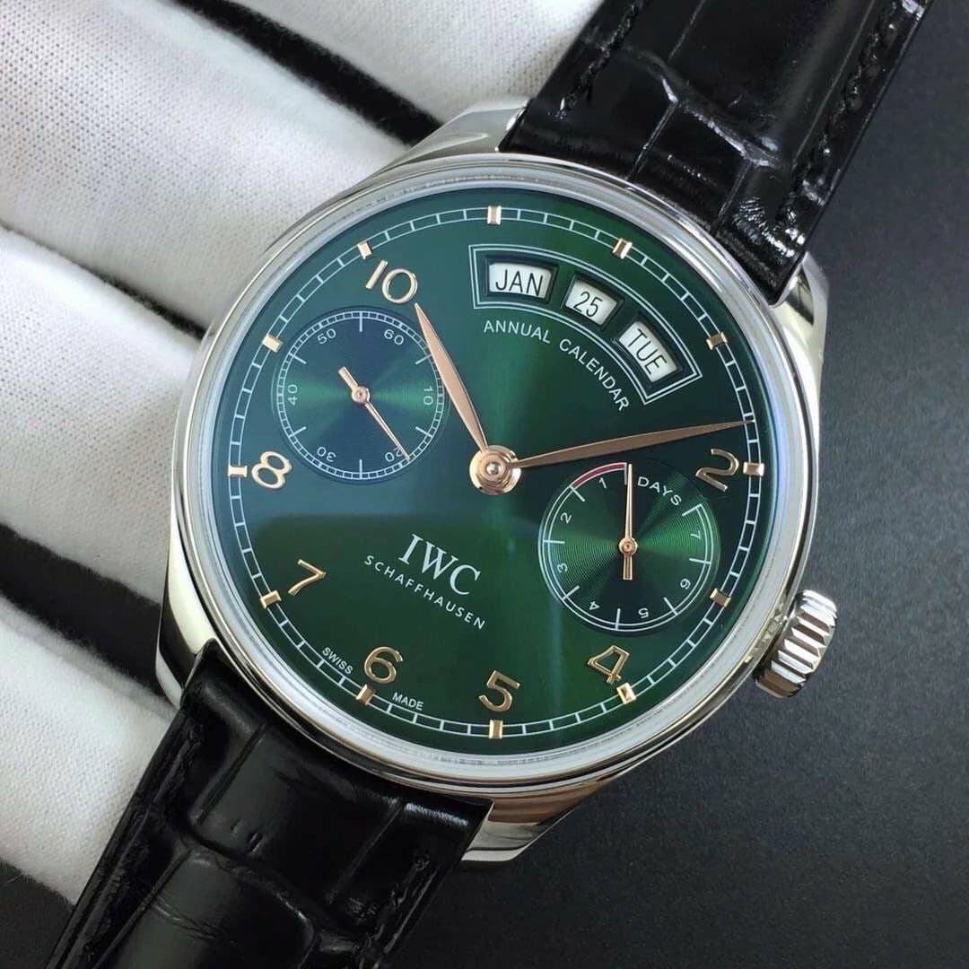 IWC Portugieser Annual Cal IW503502 SS/LE Green ZF A52850 IWC Portugieser Annual Cal IW503502 SS/LE Green ZF A52850