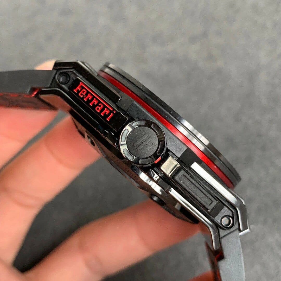 Big Bang Ferrari Unico Black Ceramic V6F Best Edition Skeleton Dial on Black Gummy Strap HUB1288 Big Bang Ferrari Unico Black Ceramic V6F Best Edition Skeleton Dial on Black Gummy Strap HUB1288