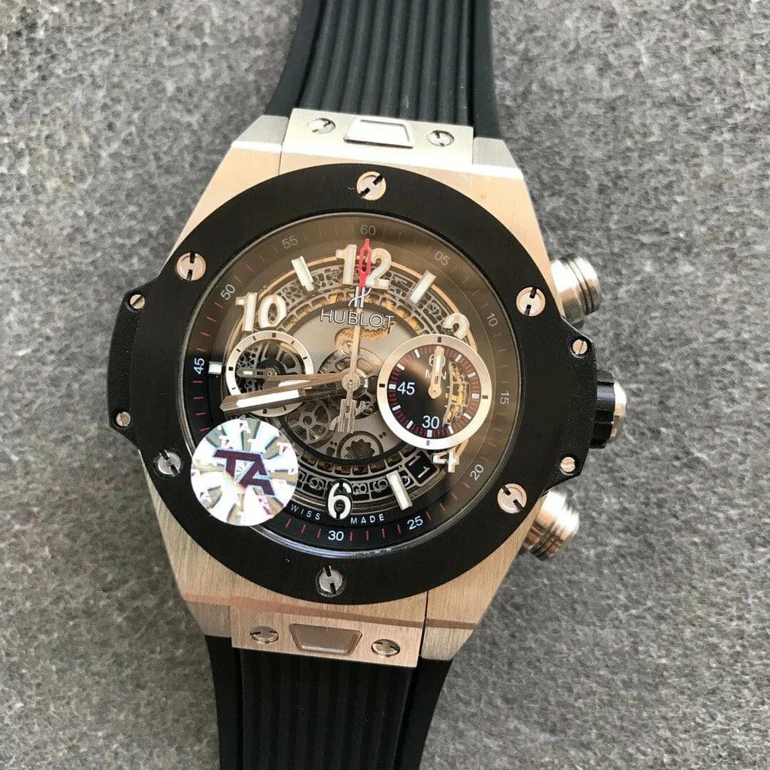 Big Bang Unico 45.5mm SS Ceramic Bezel Skeletonal Dial on Black Rubber Strap HUB1220 Big Bang Unico 45.5mm SS Ceramic Bezel Skeletonal Dial on Black Rubber Strap HUB1220