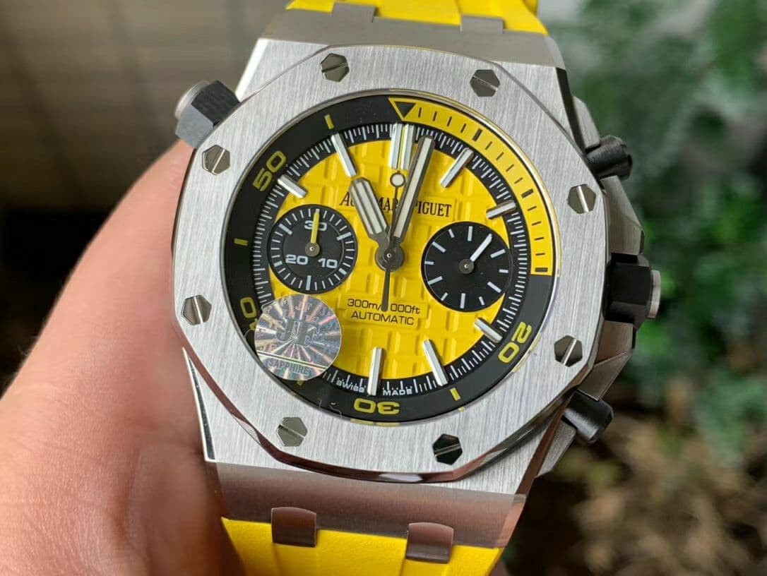 AP0331 - Royal Oak Offshore Diver Chrono SS/RU Yellow JF A3126 AP0331 - Royal Oak Offshore Diver Chrono SS/RU Yellow JF A3126