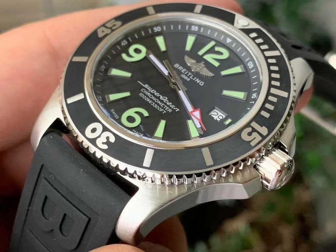 Superocean Automatic 44 TF 1:1 Best Edition Black Dial Black Bezel on Black Rubber Strap A2824 Superocean Automatic 44 TF 1:1 Best Edition Black Dial Black Bezel on Black Rubber Strap A2824