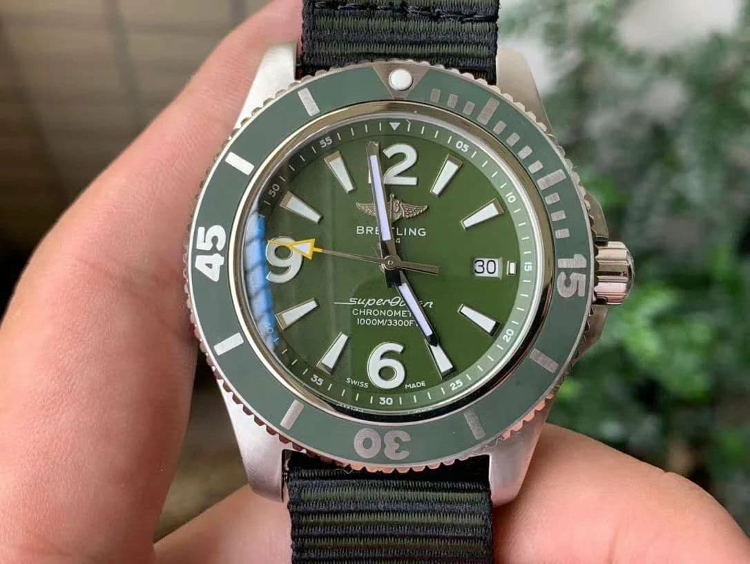 Superocean Automatic 44 TF 1:1 Best Edition Green Dial Green Bezel on Green Nylon Strap A2824 Superocean Automatic 44 TF 1:1 Best Edition Green Dial Green Bezel on Green Nylon Strap A2824