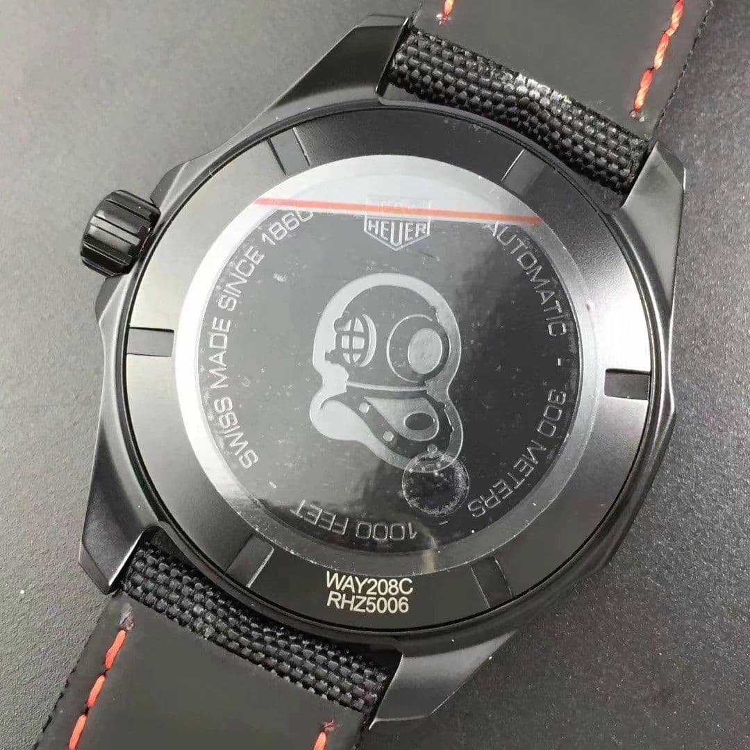 Aquaracer Calibre 5 PVD 43mm V6F 1:1 Best Edition Black/Red Dial on Brown Nylon Strap A2824 Aquaracer Calibre 5 PVD 43mm V6F 1:1 Best Edition Black/Red Dial on Brown Nylon Strap A2824