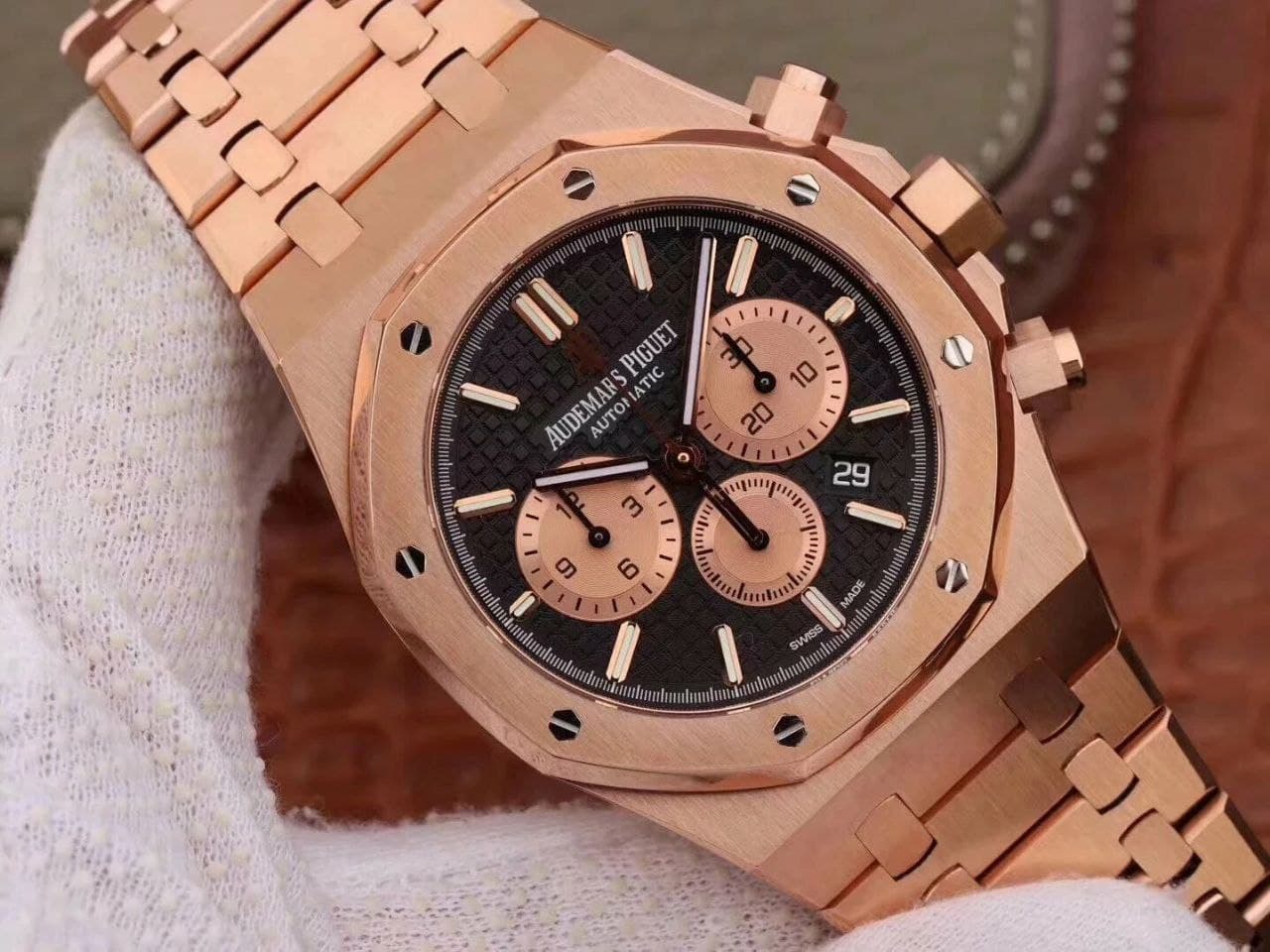 AP0569A - Royal Oak Chronograph 1:1 Best Edition 26331ST RG/RG Black AP0569A - Royal Oak Chronograph 1:1 Best Edition 26331ST RG/RG Black
