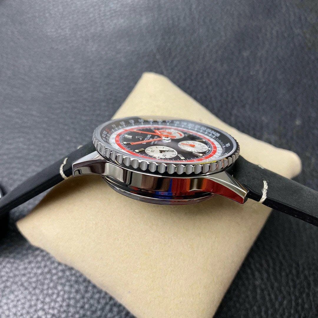 Navitimer B01 Chronograph 43 TWA Editioin SS OXF Black Dial Steel Markers on Black Leather Strap Navitimer B01 Chronograph 43 TWA Editioin SS OXF Black Dial Steel Markers on Black Leather Strap