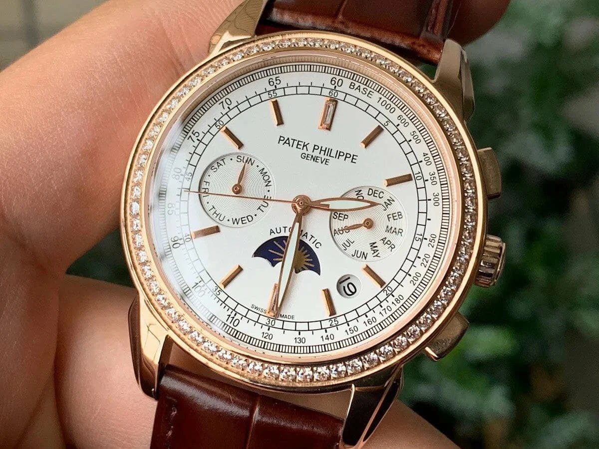 Patek Philippe 5270 1:1 Best Edition Version Diamond on Brown Leather Strap Patek Philippe 5270 1:1 Best Edition Version Diamond on Brown Leather Strap