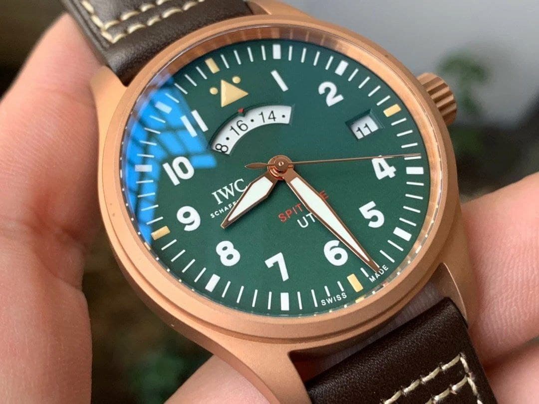 Pilot UTC Spitfire MJ271Bronze ZF 1:1 Best Edition Green Dial on Brown Leather Strap Pilot UTC Spitfire MJ271Bronze ZF 1:1 Best Edition Green Dial on Brown Leather Strap