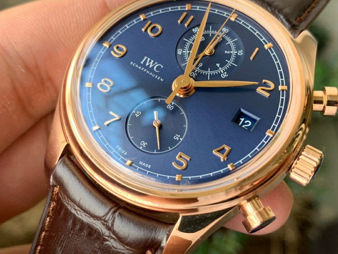 Portugieser Chrono Classic 42 RG IW3903 1:1 Best Edition Blue Dial on Brown Leather Strap Portugieser Chrono Classic 42 RG IW3903 1:1 Best Edition Blue Dial on Brown Leather Strap