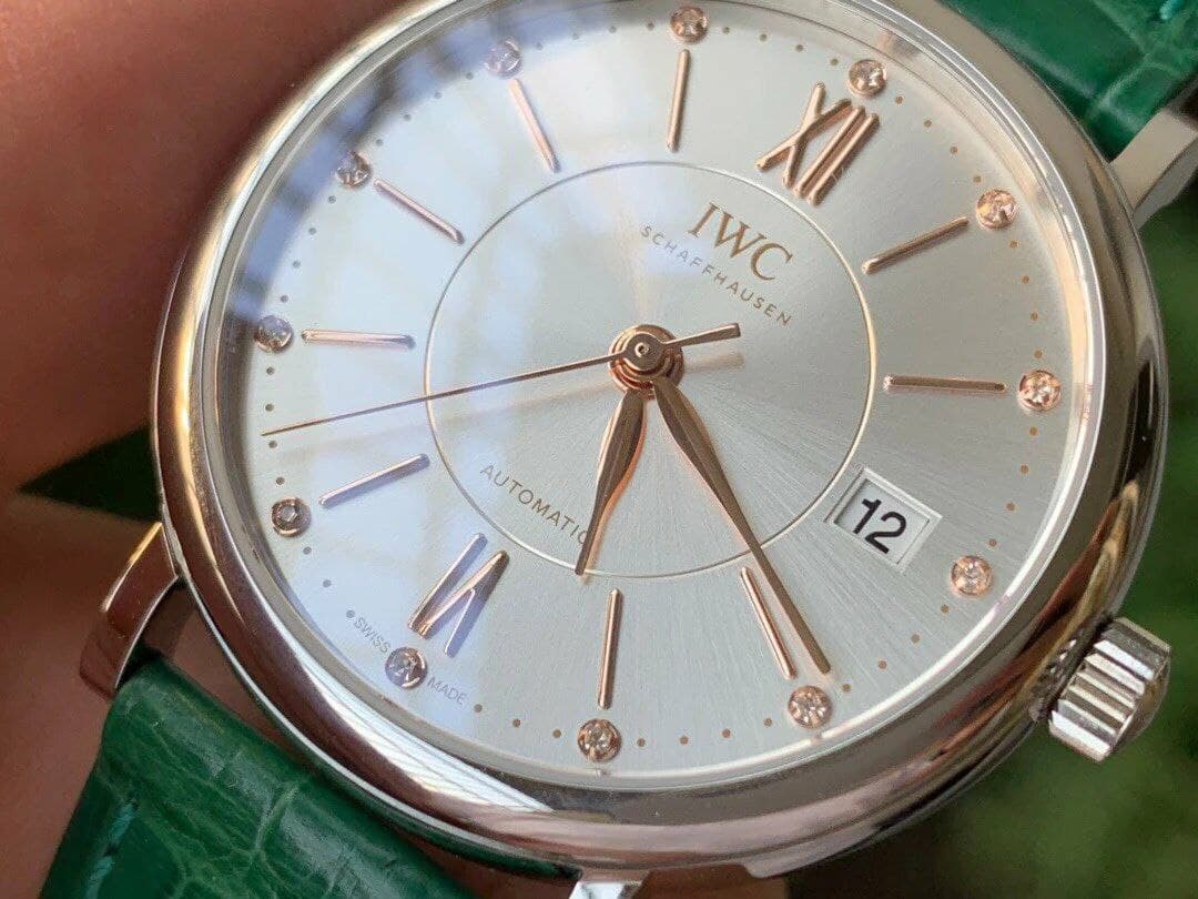 Portofino 37mm RG V7F 1:1 Best Edition Silver Dial Bezel on Green Leather Strap Portofino 37mm RG V7F 1:1 Best Edition Silver Dial Bezel on Green Leather Strap