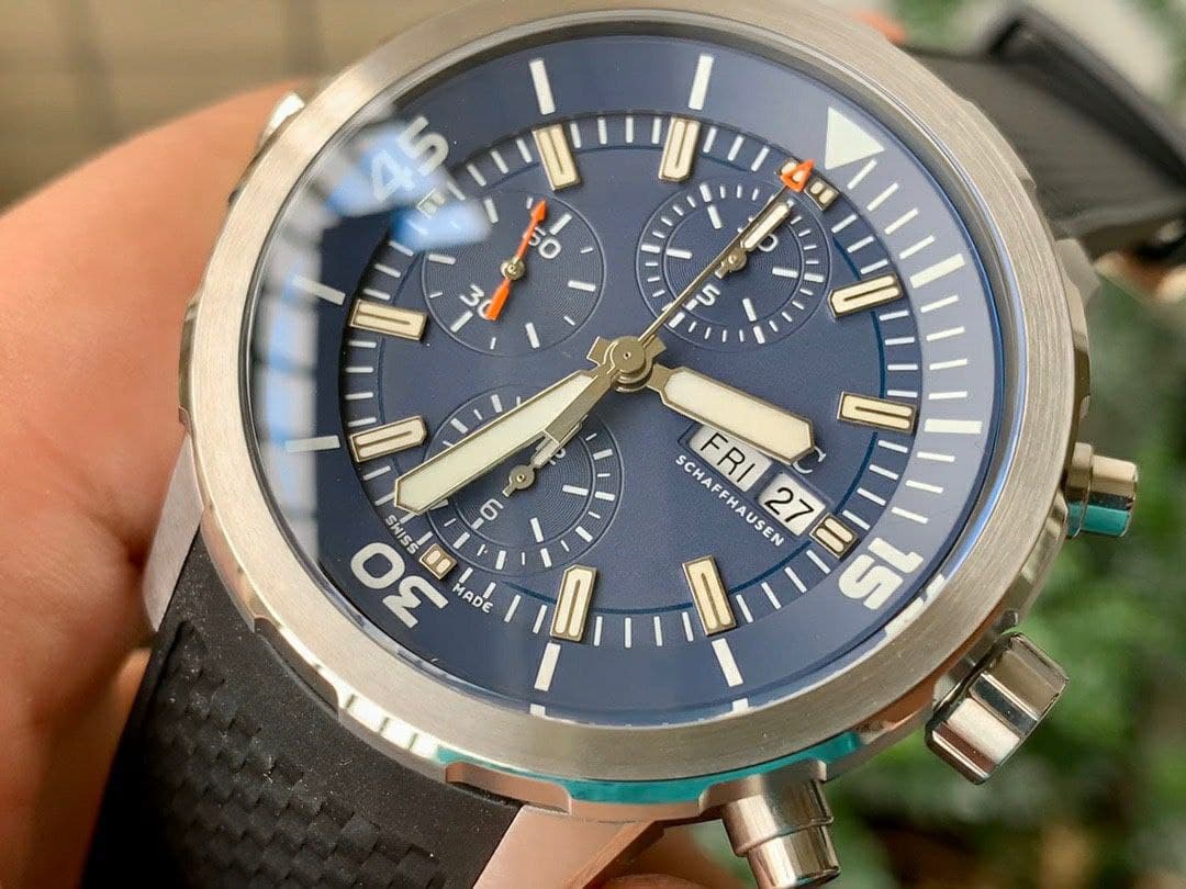 Aquatimer Chrono Bronze IW379503 1:1 Best Edition Blue Dial on Black Rubber Strap Aquatimer Chrono Bronze IW379503 1:1 Best Edition Blue Dial on Black Rubber Strap