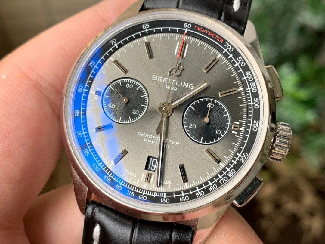 PREMIER B01 CHRONO SS 42MM GF 1:1 BEST EDITION WHITE/Grey DIAL ON BLACK LEATHER STRAP PREMIER B01 CHRONO SS 42MM GF 1:1 BEST EDITION WHITE/Grey DIAL ON BLACK LEATHER STRAP