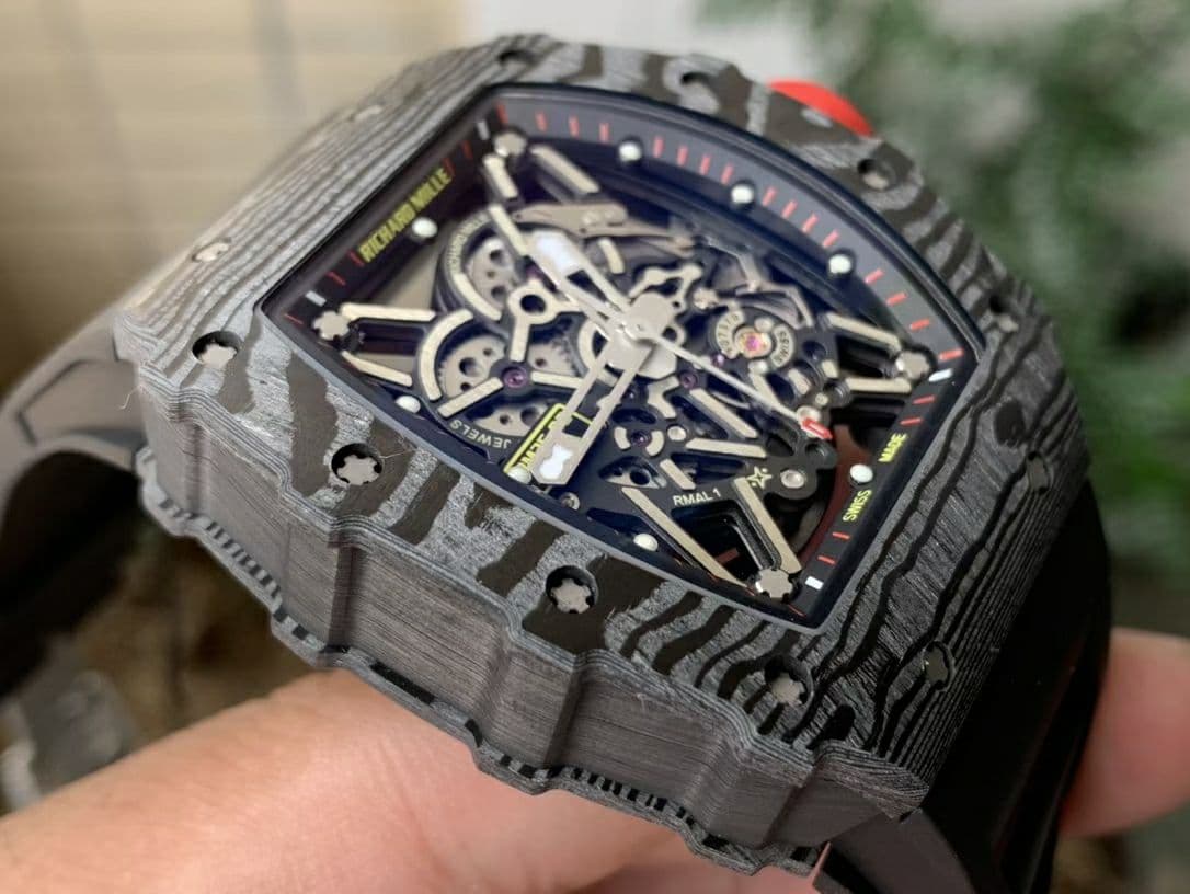 RM035-02 Real NTPT ZF 1:1 Best Edition Skeleton Dial on Black Rubber Strap V3