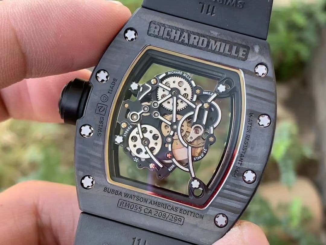 RM055 NTPT KVF Best Edition Skeleton Dial Gold on White Rubber Strap MIYOTA8215 V3 (Copy)
