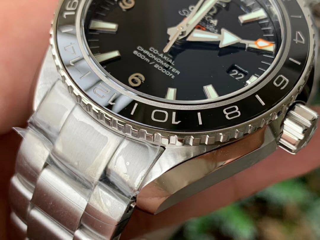 Planet Ocean 600M GMT 43.5mm VSF 1:1 Best Edition Black Dial SS Markers on SS Bracelet A8605 Super Clone