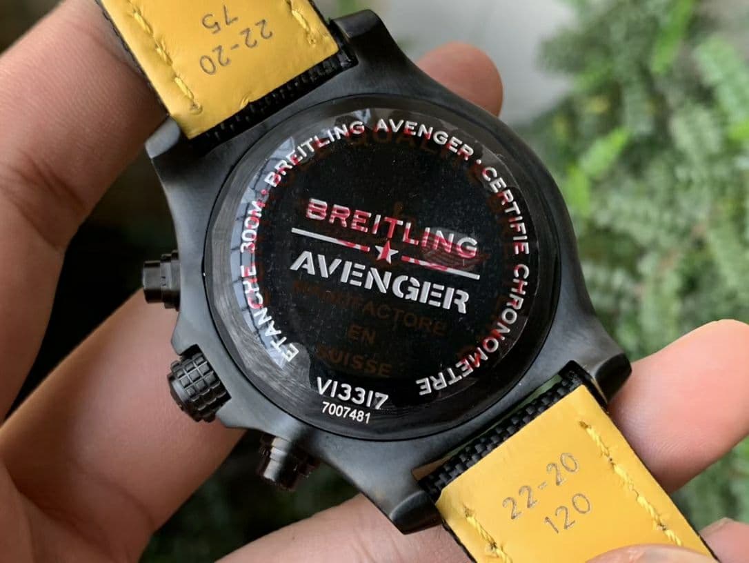 Avenger II Seawolf Chronograph PVD Titanium OXF Best Edition Black Dial on Black Nylon Strap A7750