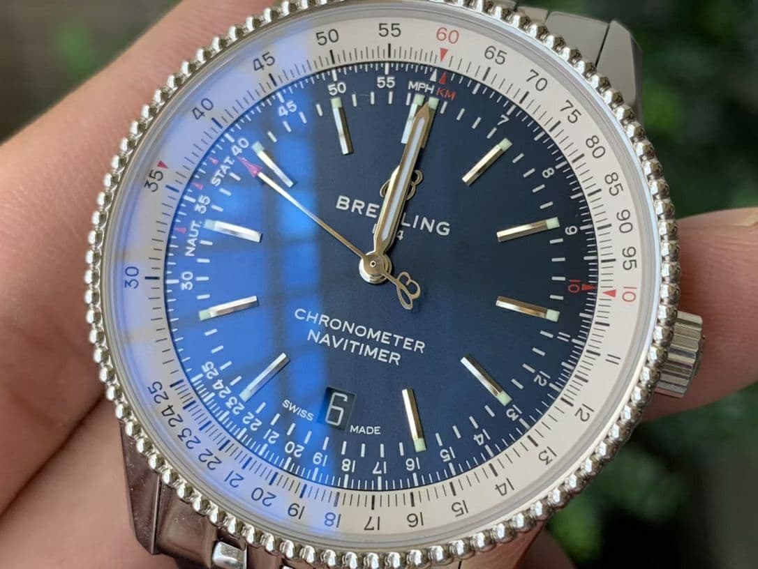 Navitimer 1 SS 38mm TF 1:1 Best Edition White Bezel Blue Dial on SS Bracelet A2824 $338.00