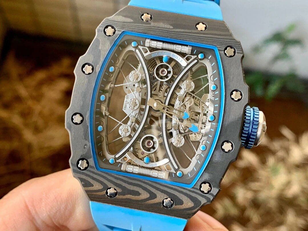 RM 53-01 Real Tourbillon Pablo Mac Donough V9F Best Edition on Blue Rubber Strap