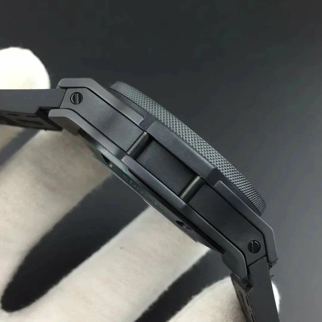 Big Bang 44.5mm PVD Black Dial with Green Markers on Black Gummy Strap A7750