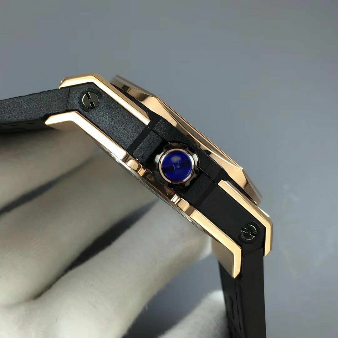 Big Bang Unico Sang Bleu Titanium HBF Skeleton Dial on Black Gummy Strap HUB1213