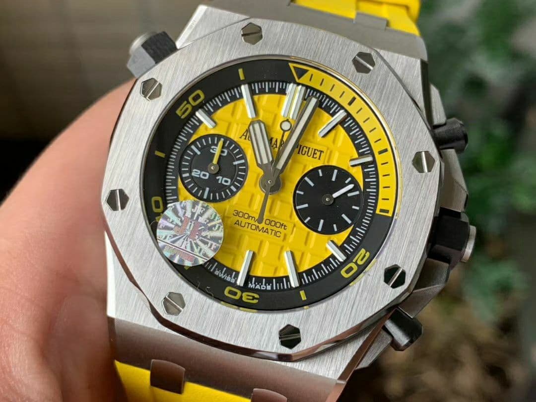AP0331 - Royal Oak Offshore Diver Chrono SS/RU Yellow JF A3126