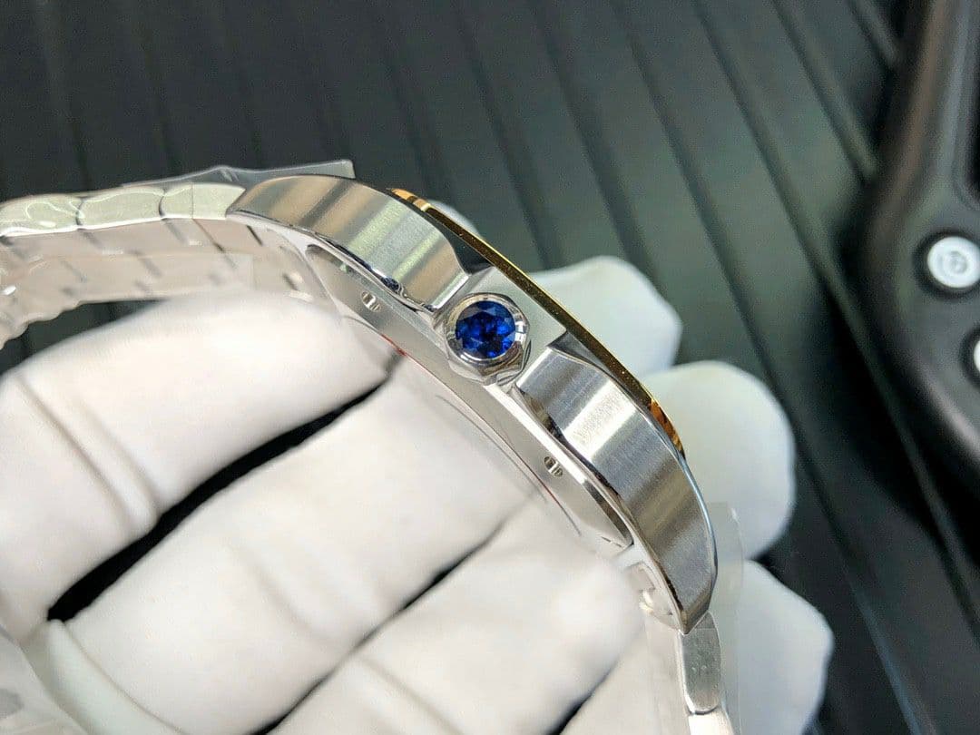 Santos de Cartier 40mm SS/YG GF 1:1 Best Edition White Dial on YG SmartLinks Bracelet MIYOTA 9015 V2