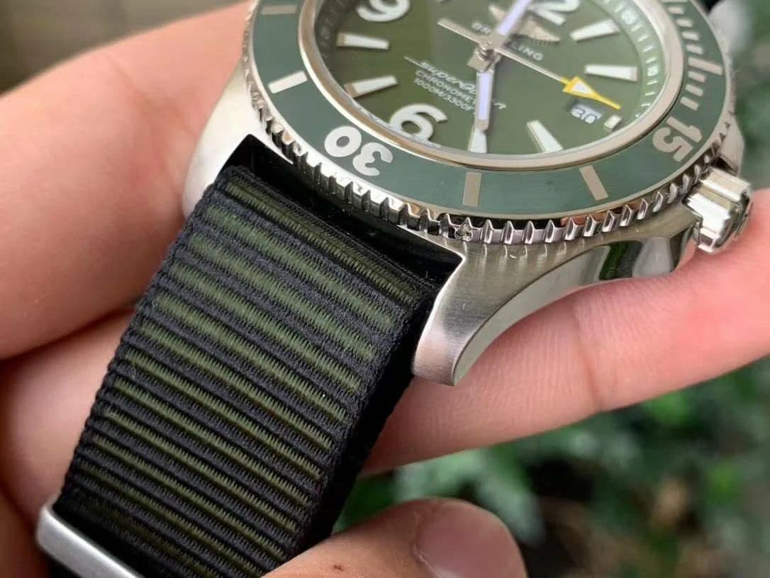 Superocean Automatic 44 TF 1:1 Best Edition Green Dial Green Bezel on Green Nylon Strap A2824