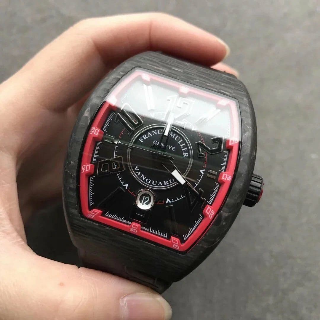Vanguard Automatic Carbon Black/Red Carbon Dial on Black Nylon/Rubber Strap NH35A