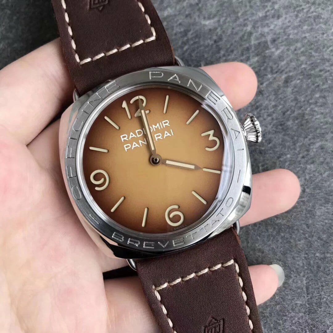 PAM687 Acciaio Brevettato ZF 1:1 Best Edition Brown Dial on Brown Leather Strap P.3000 Super Clone