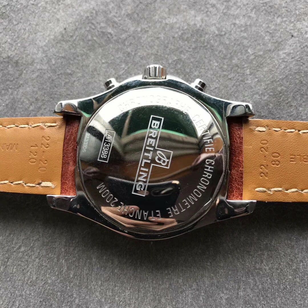Colt Chronograph 44mm PVD WhiteTextured Dial on Leather Strap A7750