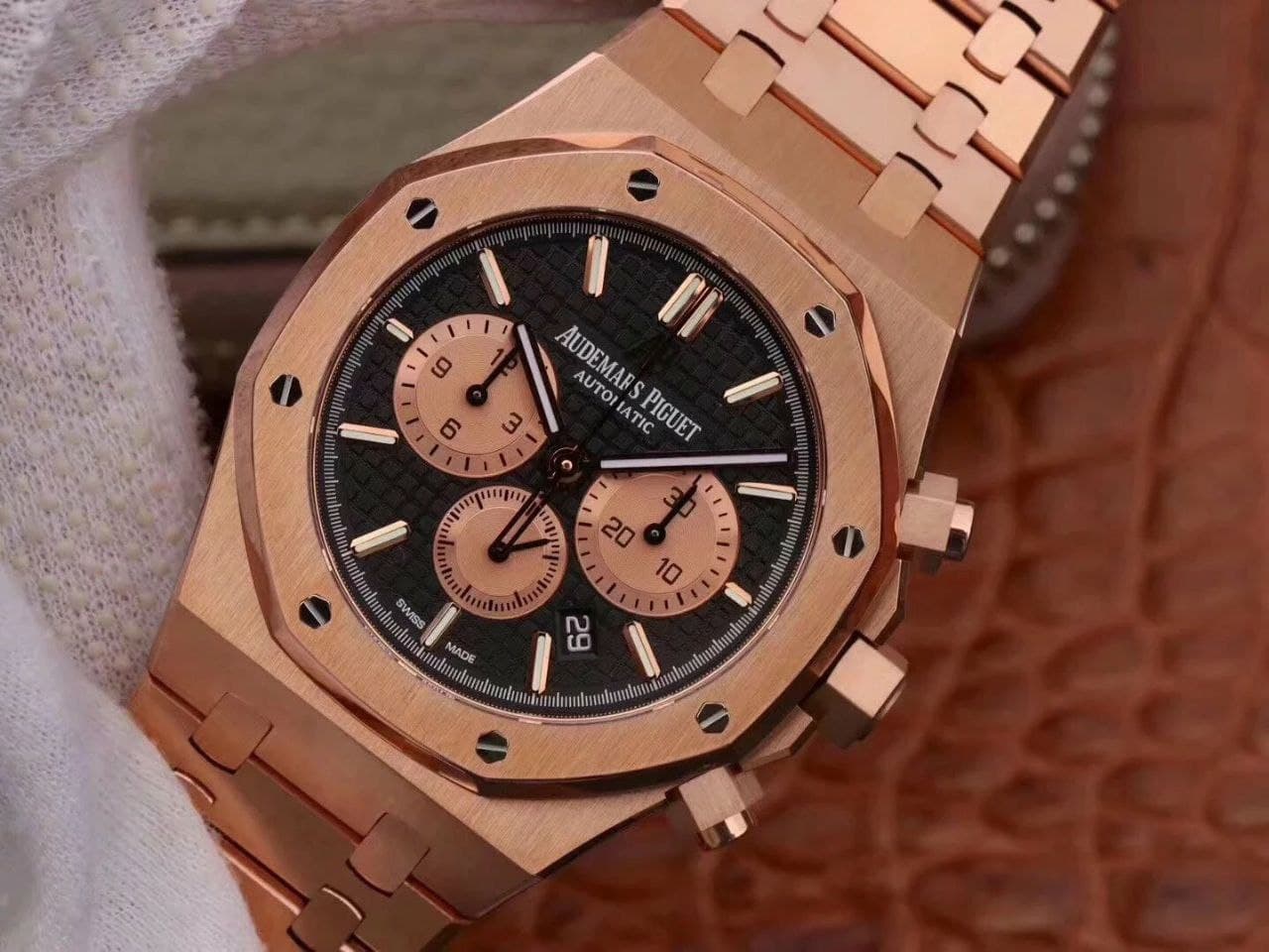 AP0569A - Royal Oak Chronograph 1:1 Best Edition 26331ST RG/RG Black