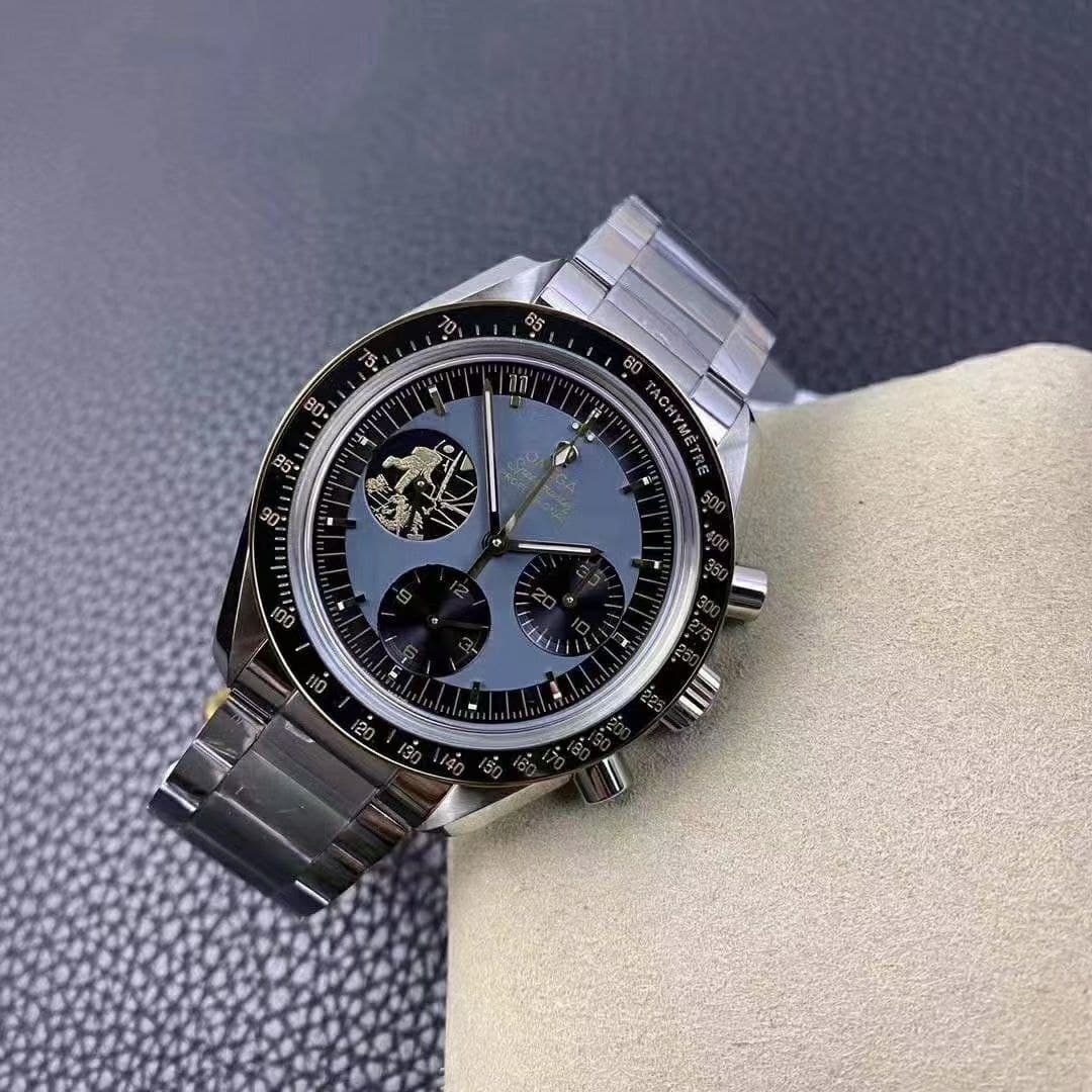 Speedmaster 50th Anniversary of The Moon Landing 1:1 Best Edition on SS Bracelet Manual Winding Chrono Movement