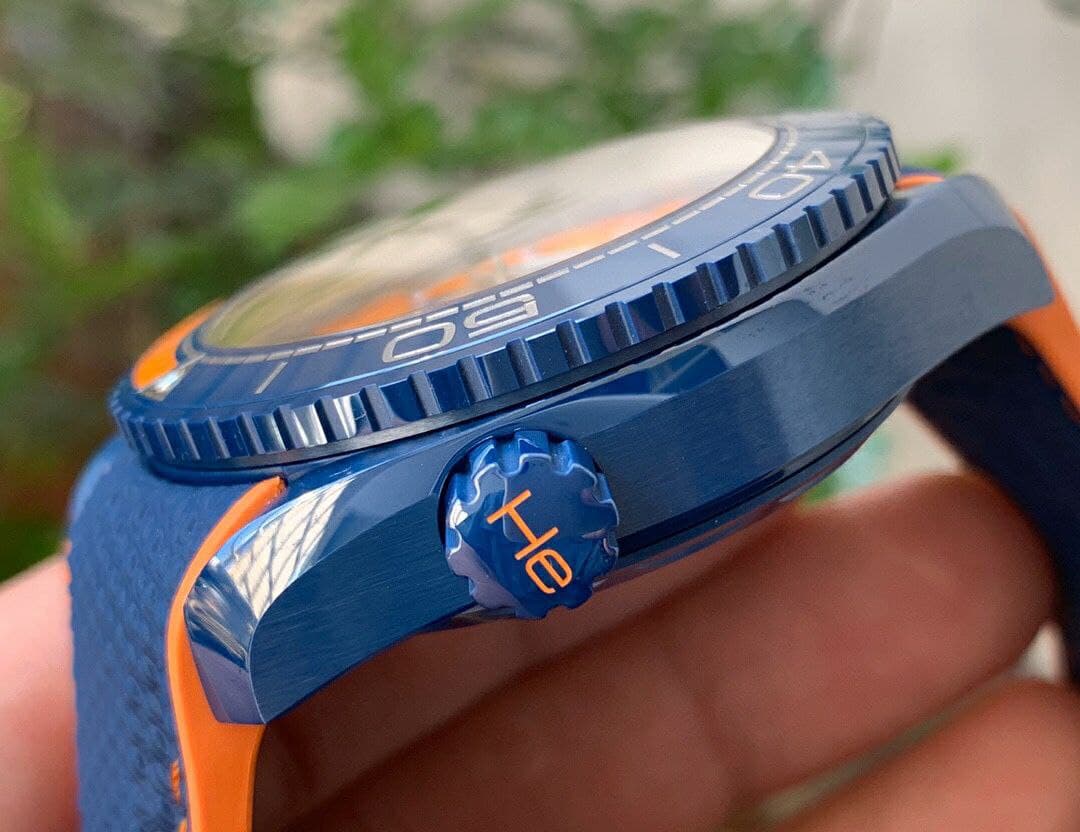 Planet Ocean 45.5mm Big Blue Real Ceramic VSF 1:1 Best Edition on Blue Rubber Strap A8906 Super Clone