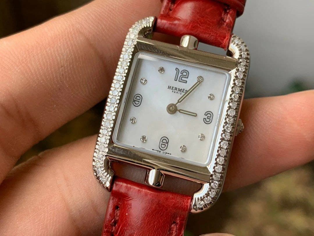 Hermes Cape Cod Ladies RG/LE MOP White Swiss Quartz