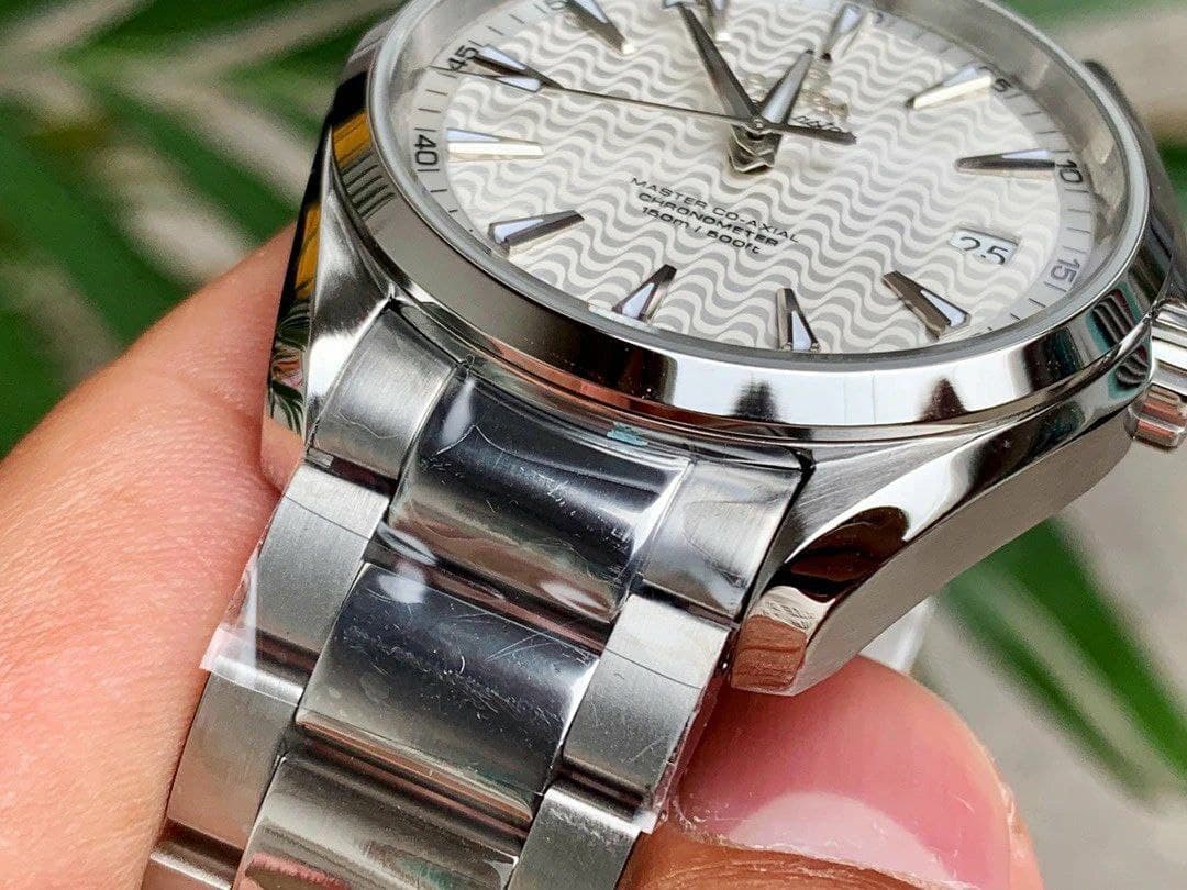 Omega Aqua Terra co axial white wave