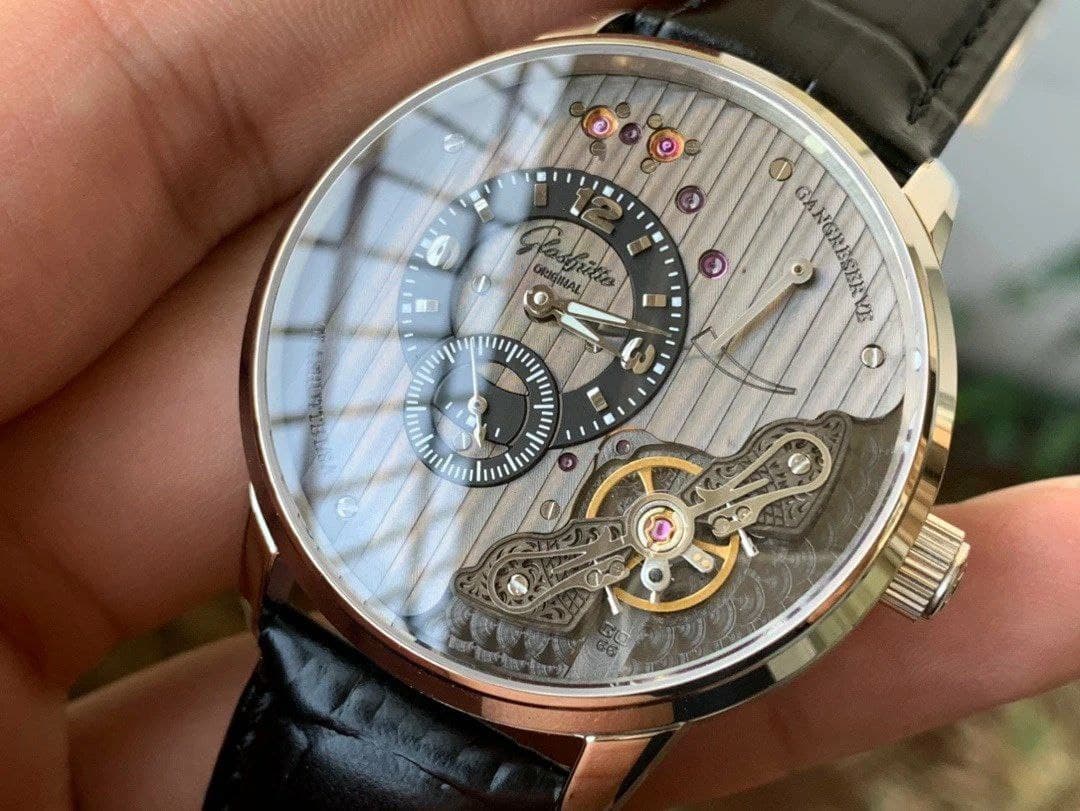 PanoInverse 42mm SS TZF Best Edition Black Dial on Black Leather Strap A23J