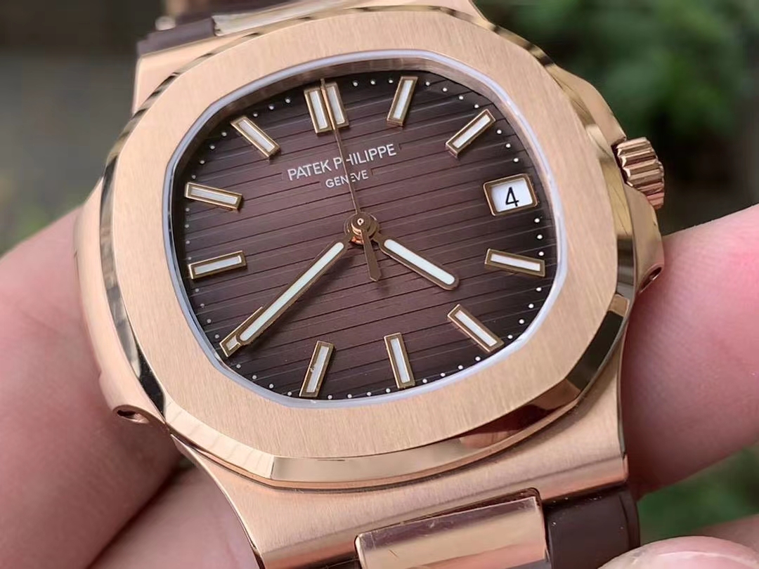 NAUTILUS 5711 RG GRF 1:1 BEST EDITION BROWN TEXTURED DIAL ON BROWN LEATHER STRAP 324CS NAUTILUS 5711 RG GRF 1:1 BEST EDITION BROWN TEXTURED DIAL ON BROWN LEATHER STRAP 324CS