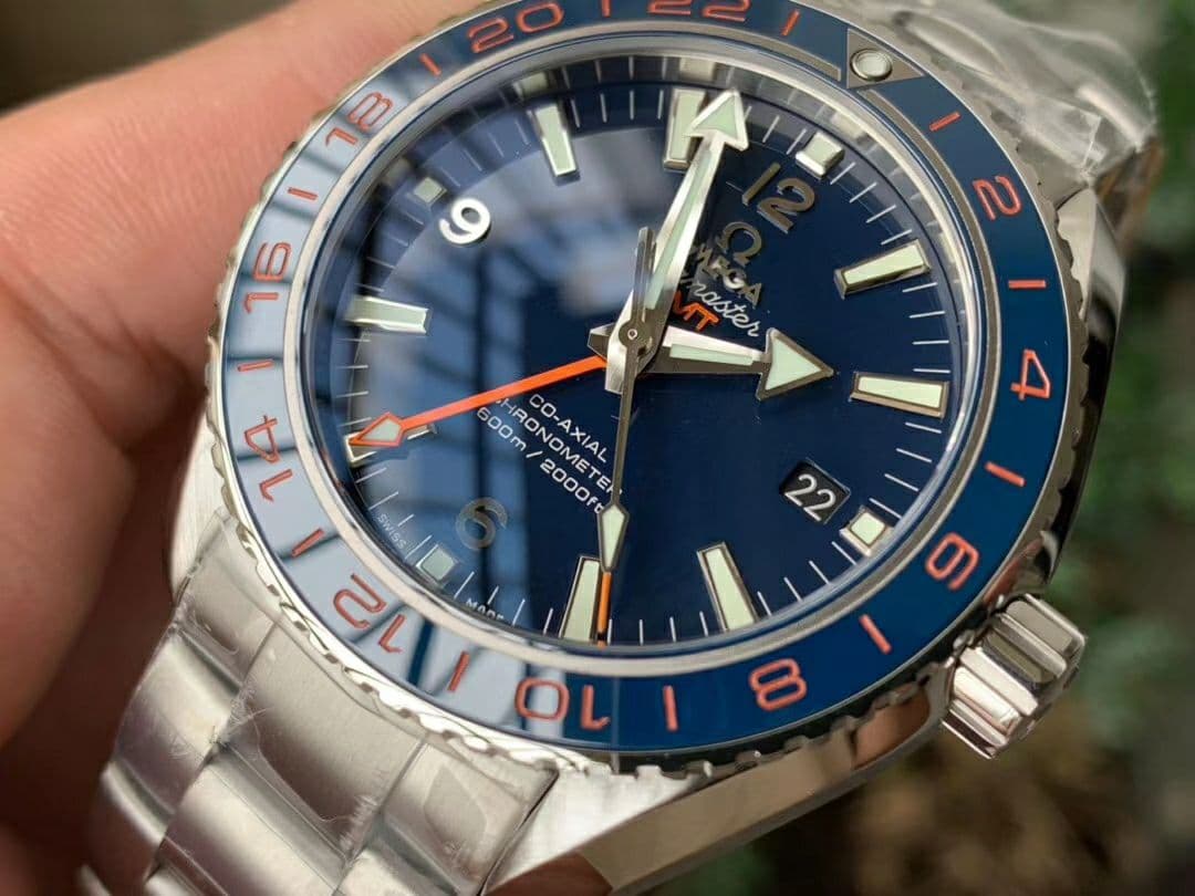 Planet Ocean 600M GMT 43.5mm VSF 1:1 Best Edition Blue Dial Blue Ceramic Bezel on SS Bracelet A8605 Super Clone Planet Ocean 600M GMT 43.5mm VSF 1:1 Best Edition Blue Dial Blue Ceramic Bezel on SS Bracelet A8605 Super Clone