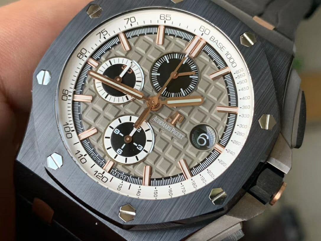 Royal Oak Offshore 44mm Black Ceramic Germany Edition JF 1:1 Best Edition on Rubber Strap A3126 V2 Royal Oak Offshore 44mm Black Ceramic Germany Edition JF 1:1 Best Edition on Rubber Strap A3126 V2