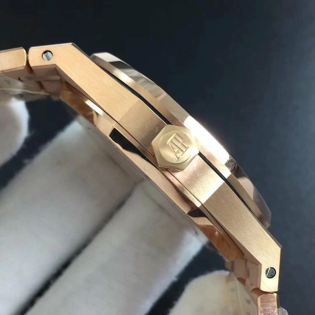 Royal Oak 41mm 15400 YG JF 1:1 Best Edition White Textured Dial on RG Bracelet A3120 V5 Royal Oak 41mm 15400 YG JF 1:1 Best Edition White Textured Dial on RG Bracelet A3120 V5