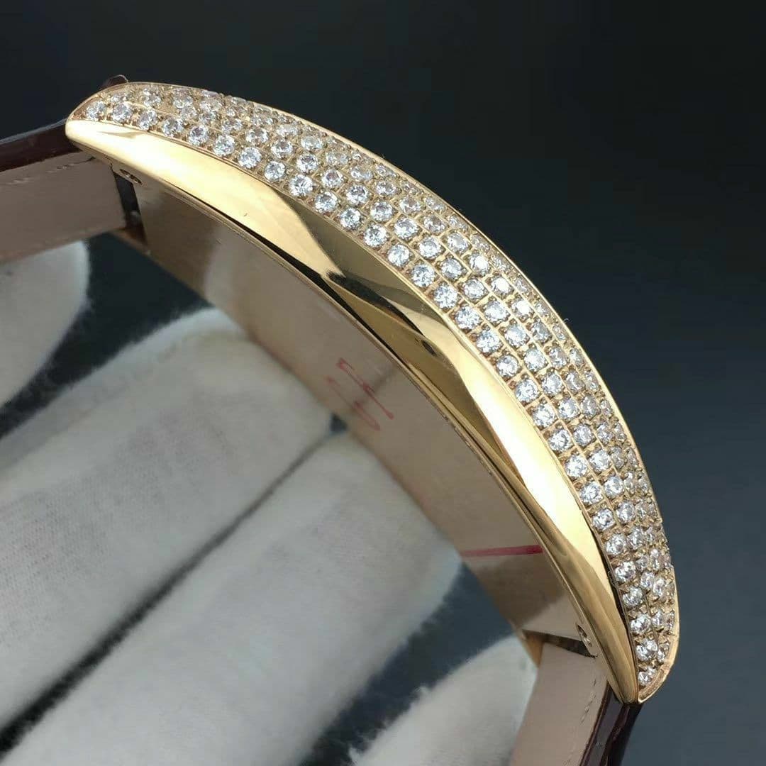 Casablanca RG Full Paved Diamonds White/Black Dial on Brown Leather Strap MIYOTA 8215 Casablanca RG Full Paved Diamonds White/Black Dial on Brown Leather Strap MIYOTA 8215
