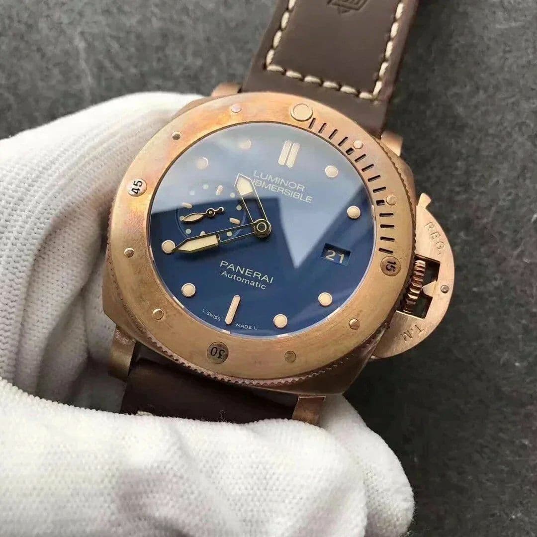 PAM968 V Bronzo VSF 1:1 Best Edition Brown Ceramic Bezel and Dial on Blue Calfskin Strap P.9010 Clone PAM968 V Bronzo VSF 1:1 Best Edition Brown Ceramic Bezel and Dial on Blue Calfskin Strap P.9010 Clone