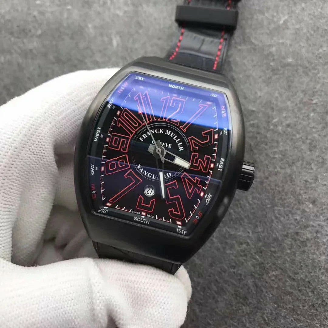 Franck Muller Vanguard Mens Yachting V45 DLC/LE Black/Red ZF MY9015 Franck Muller Vanguard Mens Yachting V45 DLC/LE Black/Red ZF MY9015