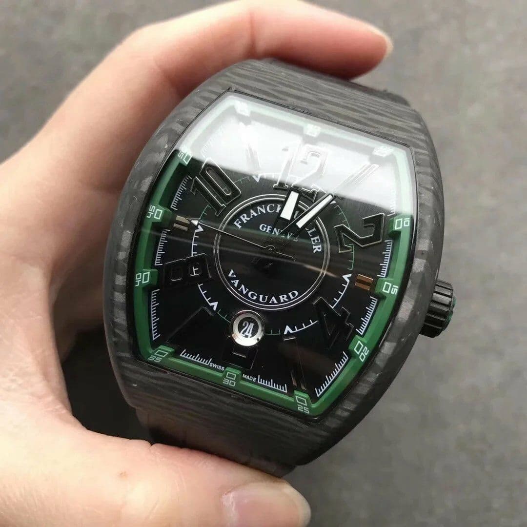 Vanguard Automatic Carbon Black/Green Carbon Dial on Black Nylon/Rubber Strap NH35A Vanguard Automatic Carbon Black/Green Carbon Dial on Black Nylon/Rubber Strap NH35A