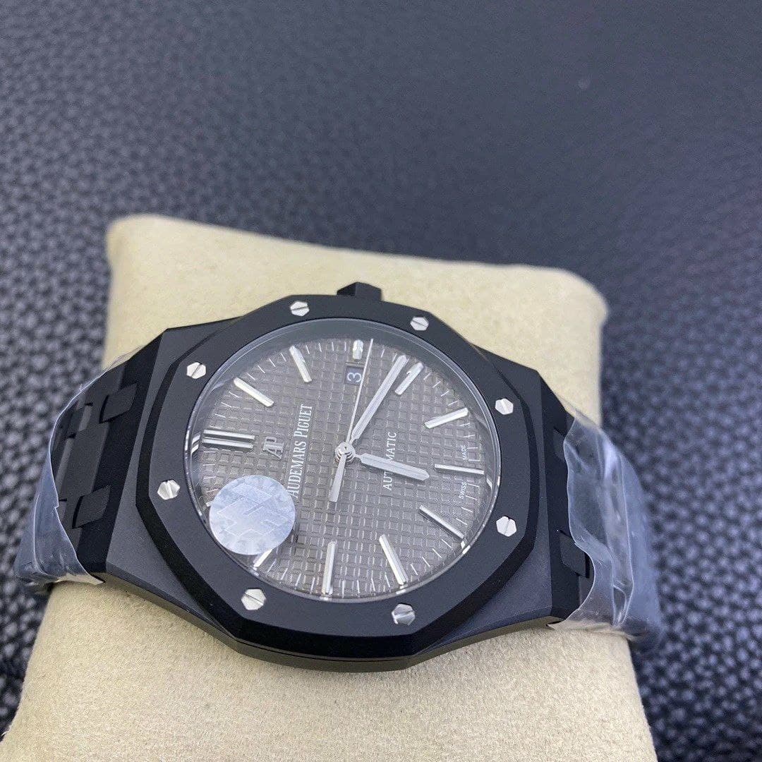 Royal Oak 41mm 15400 DLC ZF 1:1 Best Edition Gray Textured Dial on DLC Bracelet A3120 Royal Oak 41mm 15400 DLC ZF 1:1 Best Edition Gray Textured Dial on DLC Bracelet A3120