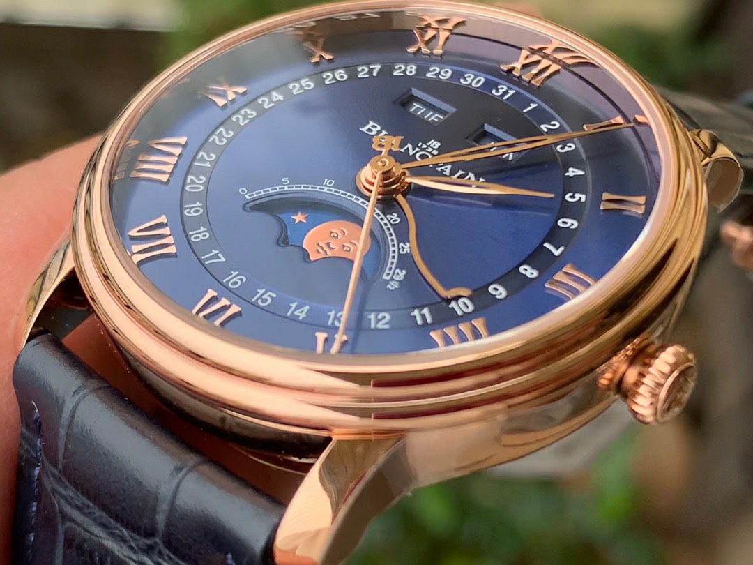 VILLERET 6654 SG COMPLICATED FUNCTION OMF 1:1 BEST EDITION BLUE DIAL ON BLUE LEATHER STRAP A6654 V2